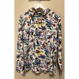 Polo Ralph Lauren Bear Hawaiian Tropical Beach Nautical Hoodie Shirt Men's Sz M